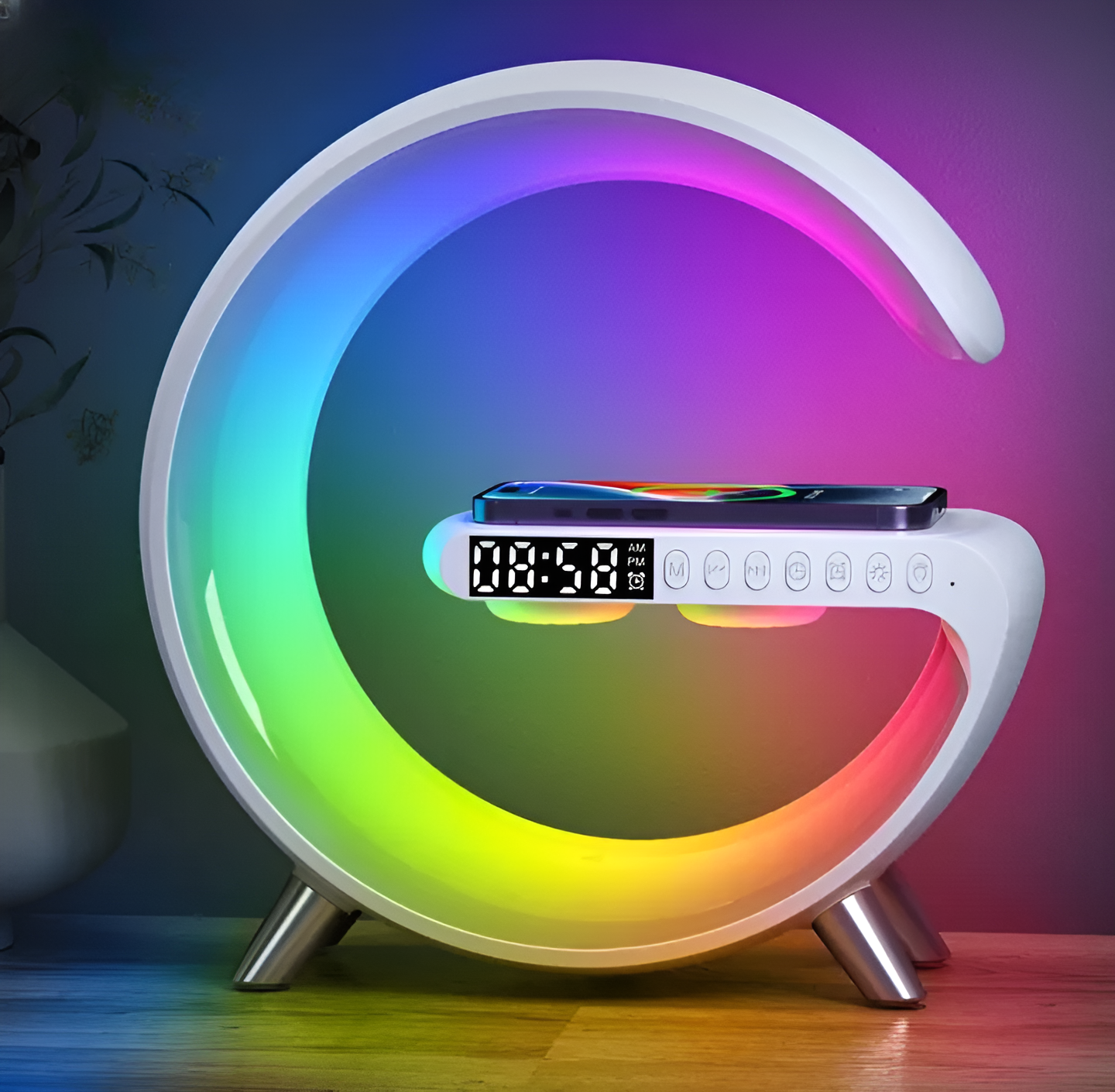 ChargeGlow Lamp with clock