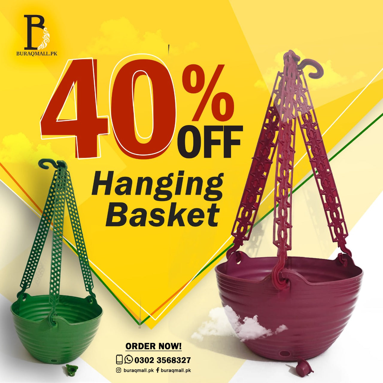 Hanging Fancy Baskets ( Pack of 5 Hanging Baskets)